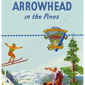 Club Arrowhead, Skiing & Summer Sports - 1920s Advertising Poster