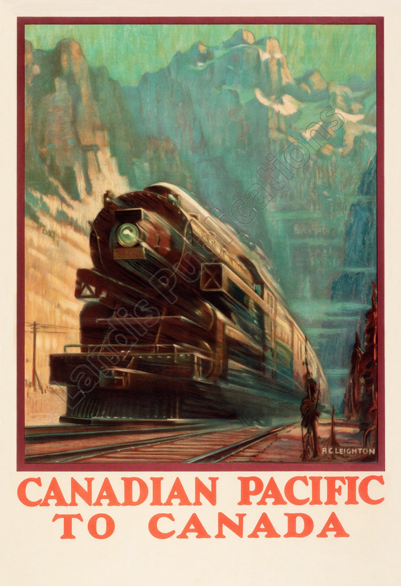 Canadian Pacific Railway to Canada 1940s Vintage Poster Etsy