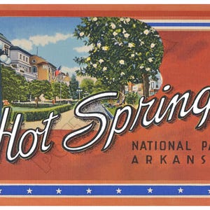 Hot Springs National Park, Arkansas 1944 Vintage-Style Poster