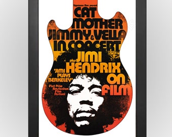 Jimi Hendrix Plays Berkeley Vintage Concert Film Poster