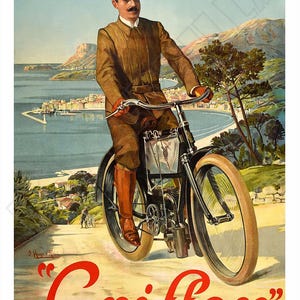 Motocicleta Griffon 1904: cartel publicitario de estilo vintage