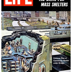 Fallout Bomb Shelters and Civil Defense - 1962 Vintage-Style Poster