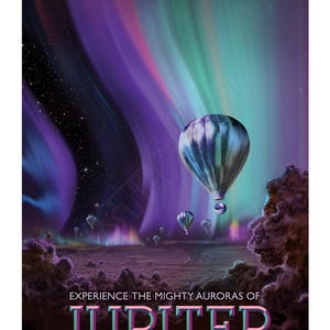NASA / JPL: Visit Jupiter - Futuristic Space Travel Poster