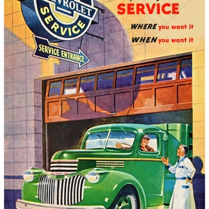 1946 Chevrolet Truck Service Advertising Poster