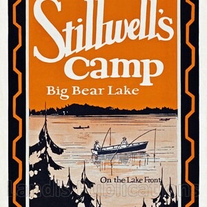 Stillwell&#39;s Camp, Big Bear Lake CA - 1920s Advertising Poster