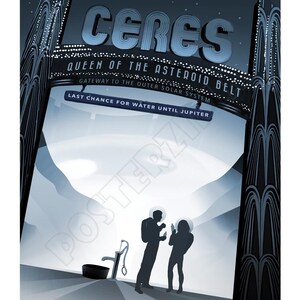 NASA / JPL: Visit Ceres - Futuristic Space Travel Poster