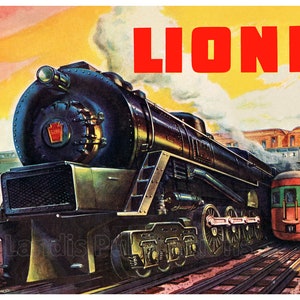 1948 Lionel Trains Pennsylvania RR Locomotive Vintage-Style Poster