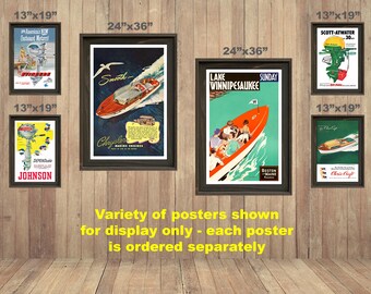 ウォールポスター　ヴィンテージ Johnson & Johnson Johnson Outboard Motor 1947 Cool Vintage Advertising Poster