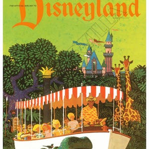 Crucero por la jungla de Disneyland United Airlines: póster publicitario de la década de 1970