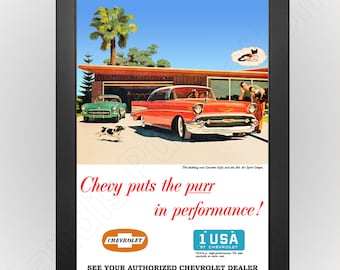 1957 Chevy Bel Air Vintage Advertising Poster