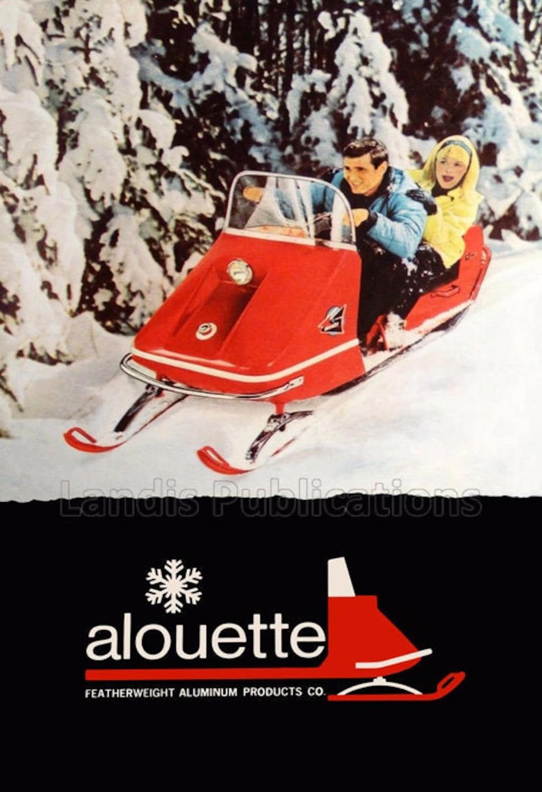 Alouette Snowmobile Vintage 1969 Advertising Poster Etsy