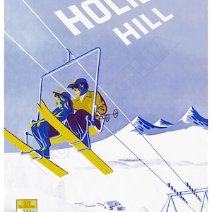 Wrightwood Holiday Hill Ski Lift - 1950s Advertising Poster