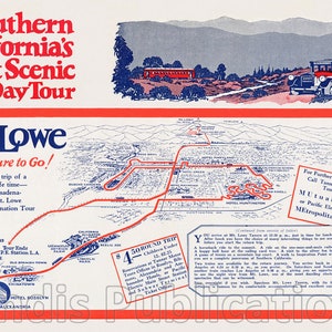 Recorrido panorámico por el monte Lowe: cartel publicitario de la década de 1920
