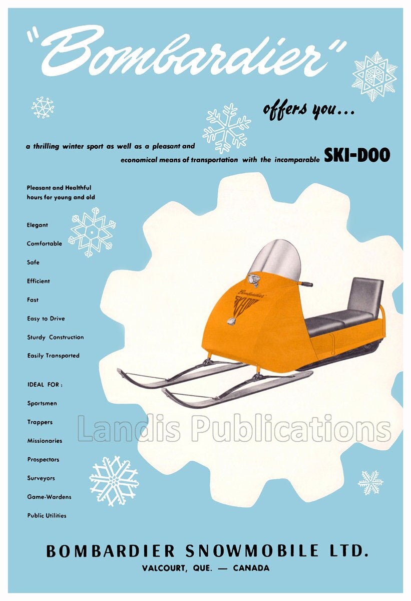 1965 Ski-Doo Snowmobile Vintage Advertising Poster Olympics