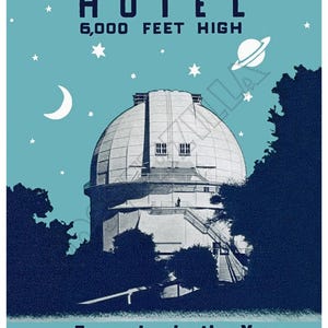 Hotel Mount Wilson: cartel publicitario de los años 30