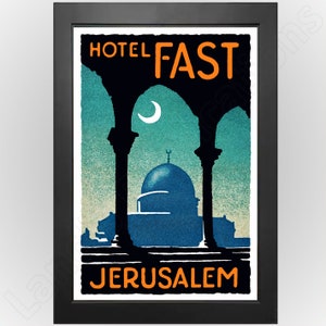 Hotel Fast, Jerusalem Vintage-Style Advertising Poster