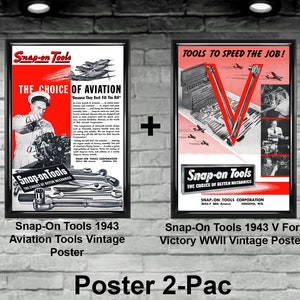 Snap-On Tools Aviation Tools Vintage Poster Combo