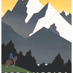 See America; Welcome to Montana - WPA 1930s Vintage-Style Poster