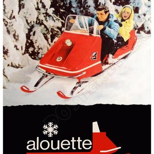 Publicidad Alouette Snowmobile Vintage 1969 Póster