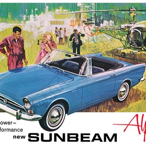 1965 Sunbeam Alpine Sports Car Vintage-Style Poster