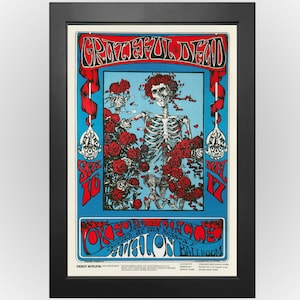 Grateful Dead 1966 Avalon Ballroom Concert - Classic Skull & Roses Poster