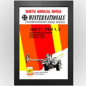 1969 NHRA 95h Annual Winternationals, Pomona, Ca. Advertising Poster