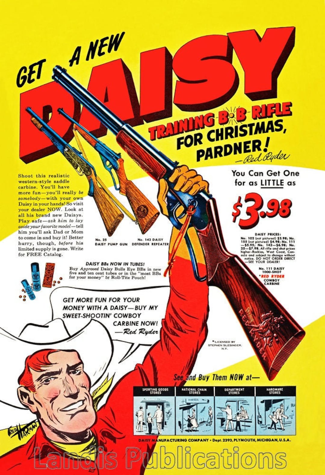 1953 Red Ryder Daisy Bb Carbine Rifle Poster Etsy