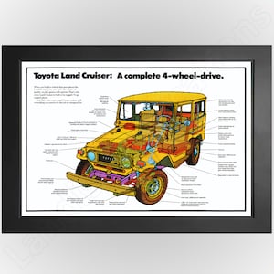 Toyota Land Cruiser 4x4 Cutaway 1972 Cool Vintage Poster