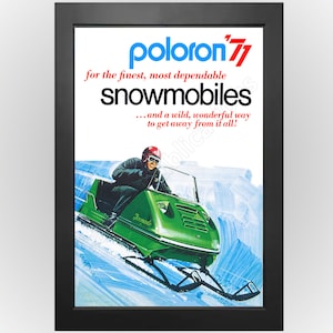 Moto de nieve Tornado Poloron 1971: cartel publicitario de estilo vintage