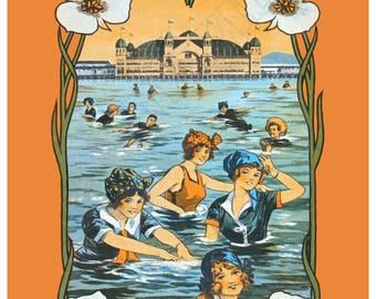 1915 Salt Lake City Saltair Pavillion Poster - Vintage-Style Mormon LDS History