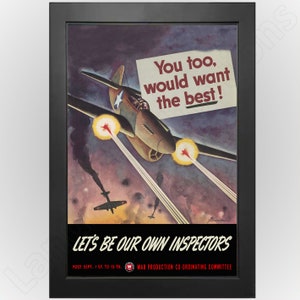Curtiss P-40 Fighter Plane WWII Vintage-Style Poster