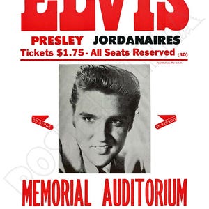 Elvis Presley Memorial Auditorium 1957 Concert Poster