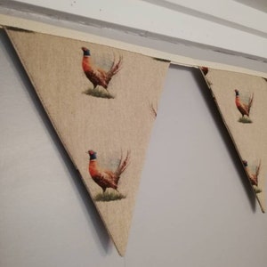 Pheasant fabric bunting, country home decor