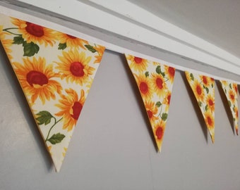 Sunflower fabric bunting