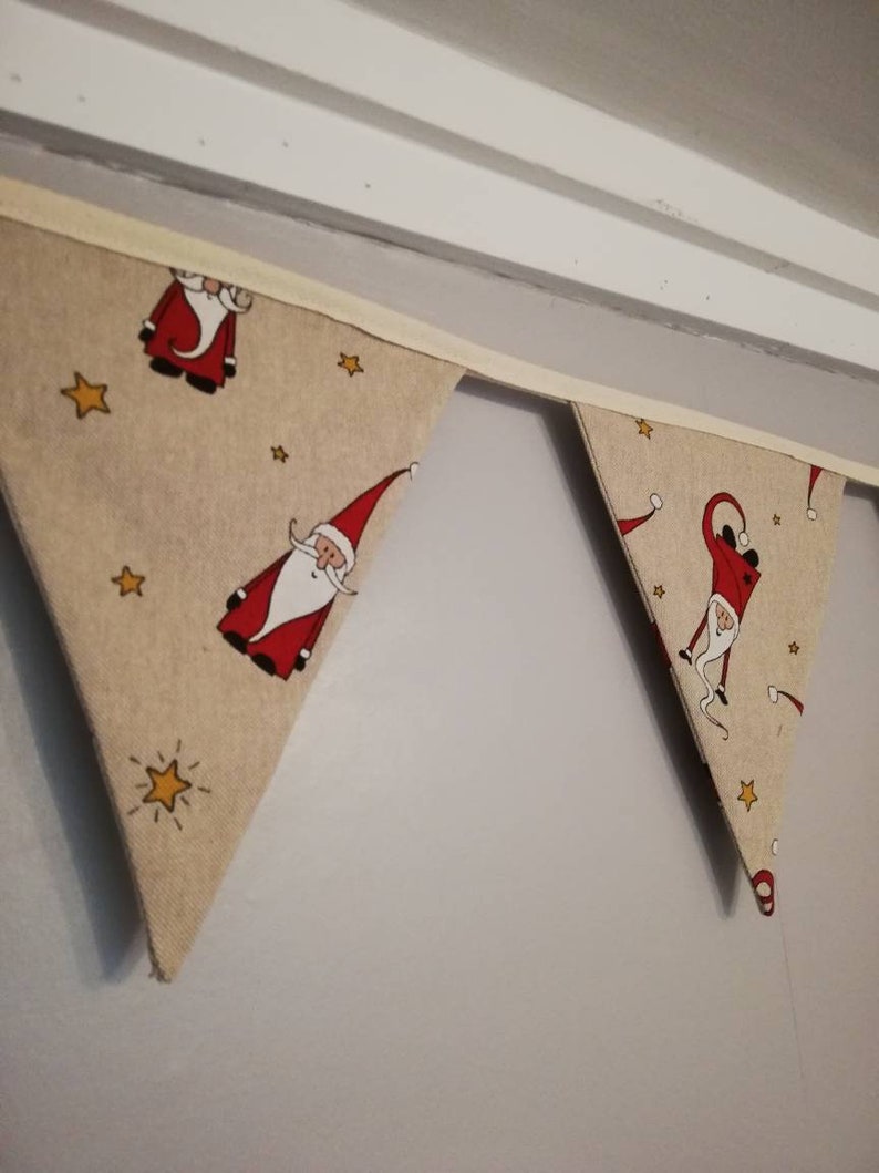 Father Christmas Fabric Bunting Approx 3 Metres Etsy UK