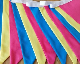 Pink, yellow and blue fabric bunting - Party, LGBTQ, Pride
