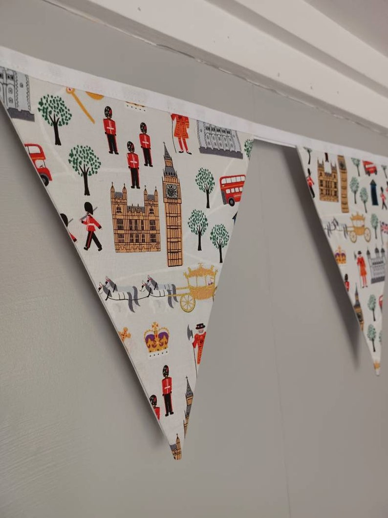 Jubilee fabric bunting - London theme decoration - Street party 