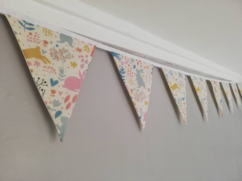 Spring bunny fabric bunting image 3