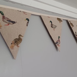 Duck fabric bunting, home decor, Mallards
