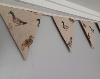 Duck fabric bunting, home decor, Mallards