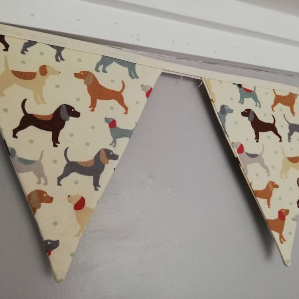 Dogs fabric bunting - approx 2.5 metres