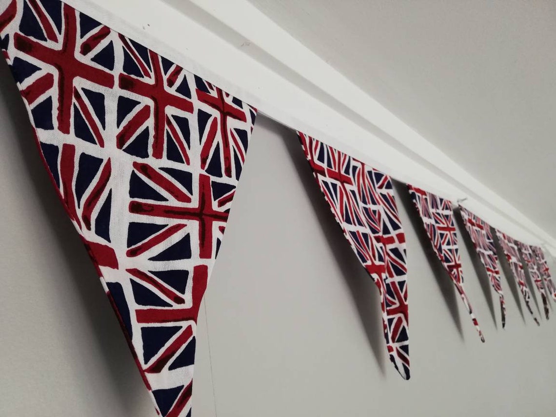 Union Jack Flag Fabric Bunting - Various Lengths - Etsy UK