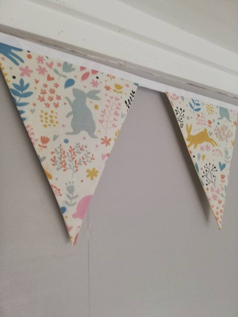 Spring bunny fabric bunting image 2