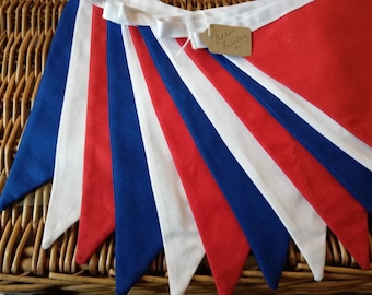 Red, white and blue fabric bunting