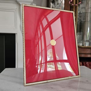 Vintage Large Convex Glass Brass Ornate Picture Frame 20 x 25 cm