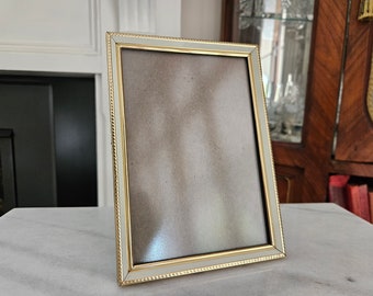 Vintage Anti Reflective Glass Golden White Tone Metal Ornate Picture Frame 13 x 18 cm