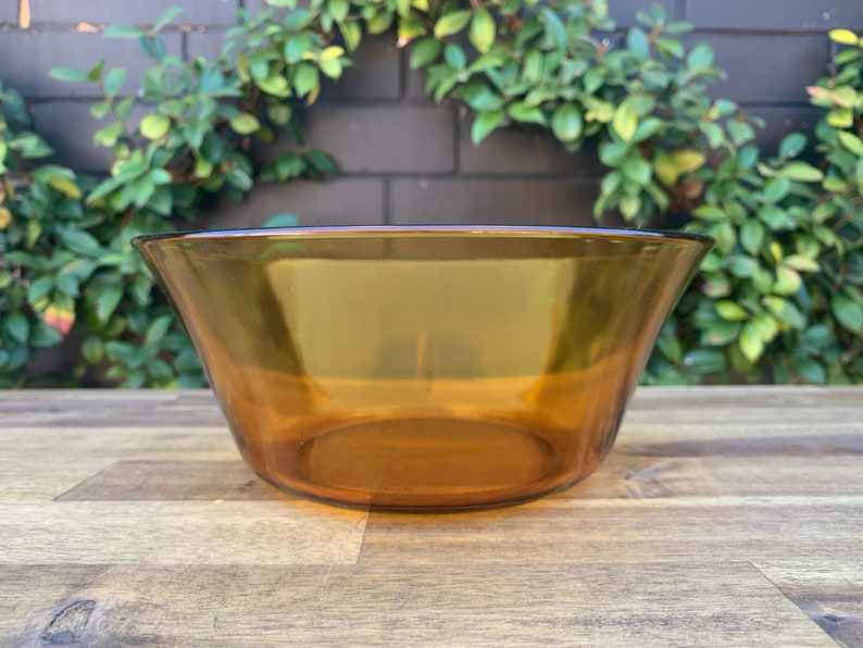 Vintage Duralex Amber Glass Salad Bowl French Glass Made Etsy