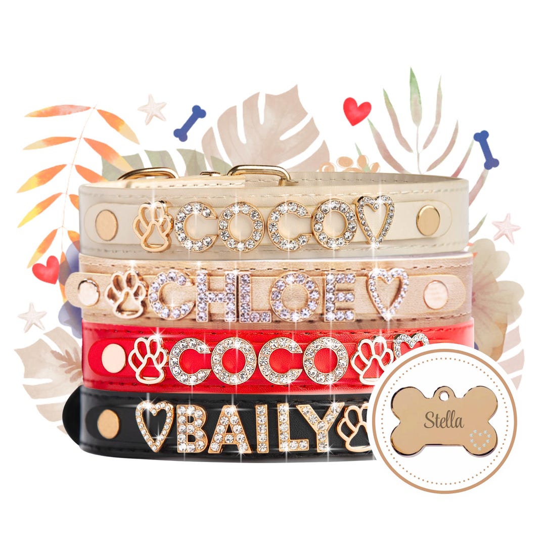 Custom Colles Custom Collars, Bedazzled Collars, Dog Collar, Personalized Leather ...