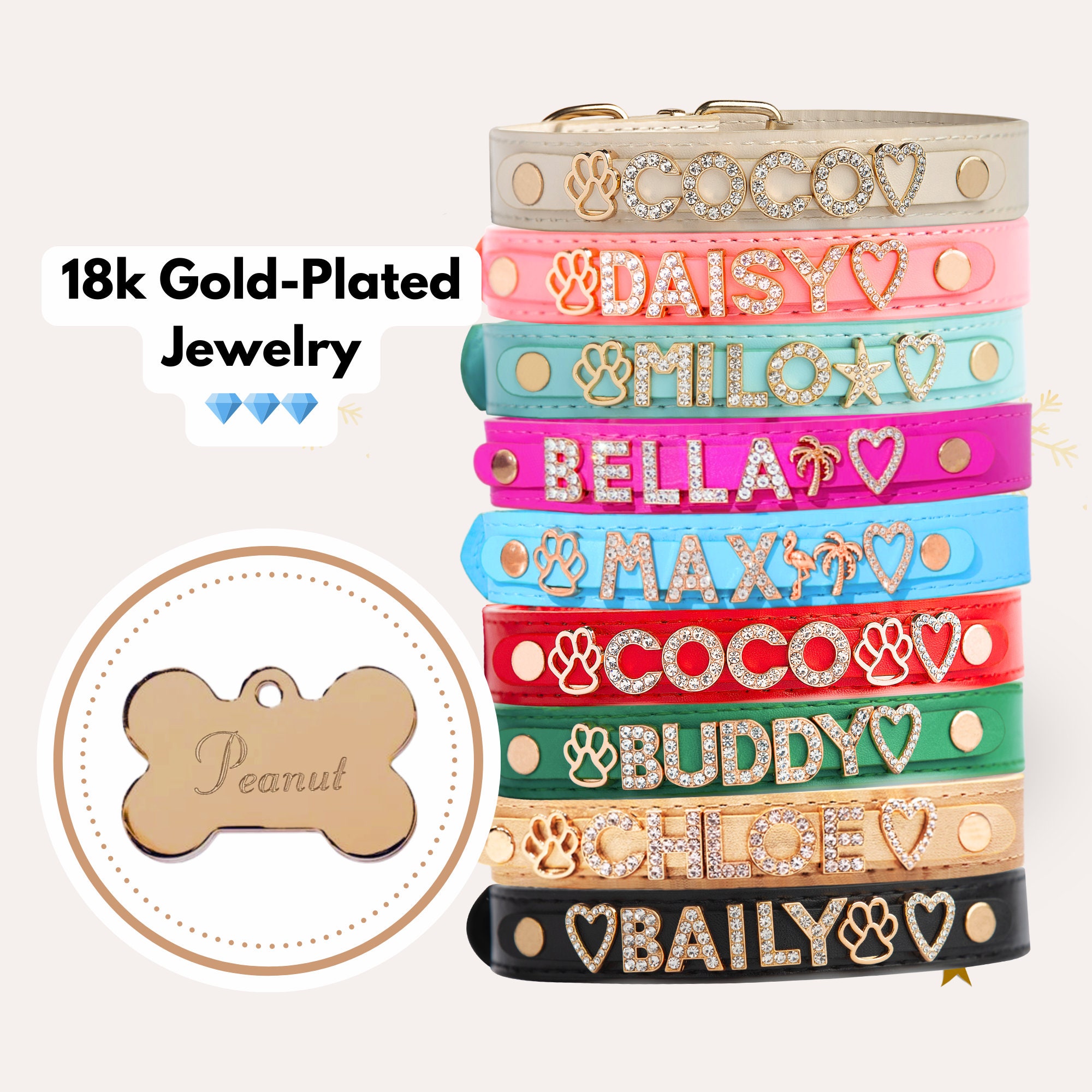 Pink chanel hot sale dog collar