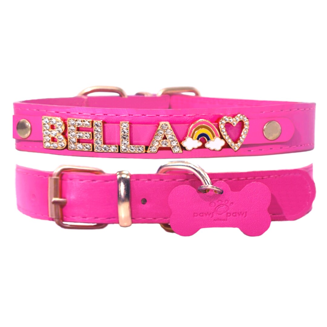 Custom Dog Collars With Name Top Vegan Leather 5 Size to Fit All Breeds